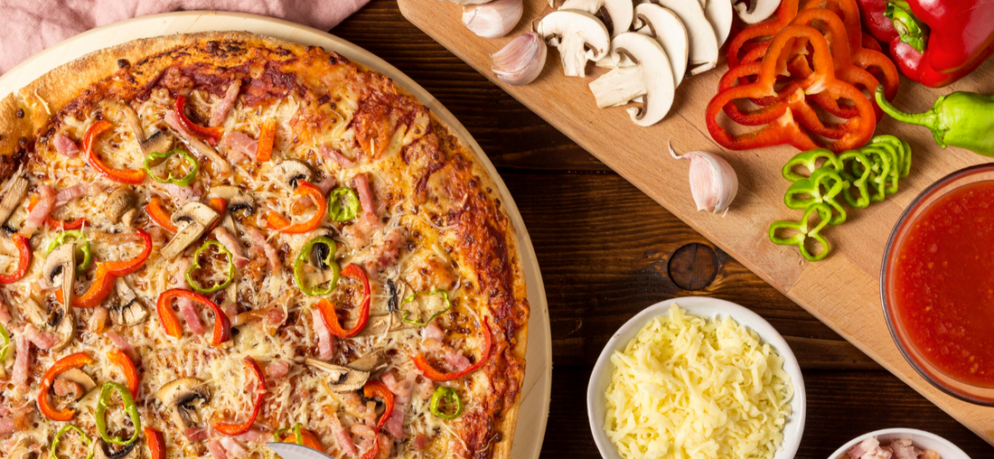 Pizza cooked and ready for eating