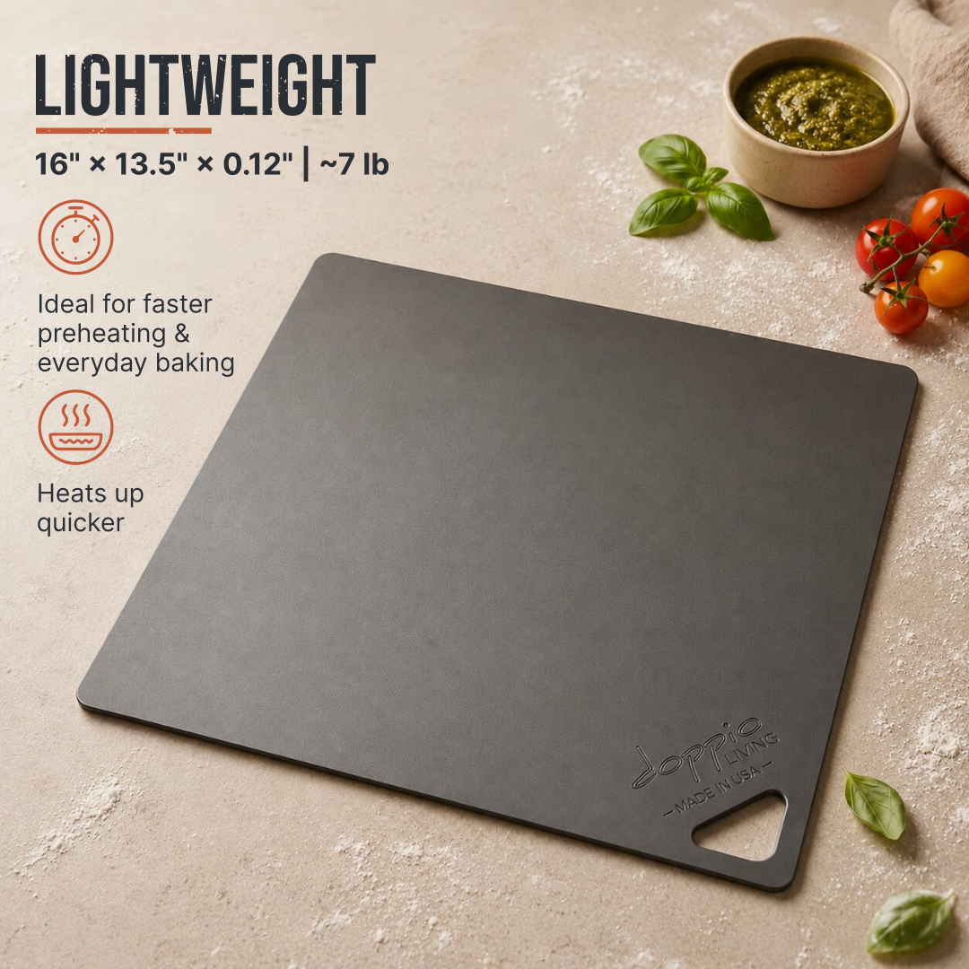 The lightweight pizza steel | 16inch x 13.5inch x 0.12inch | 7lb
