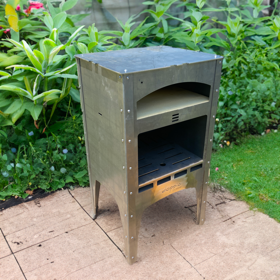 Outdoor metal pizza oven. Made from Corten Steel