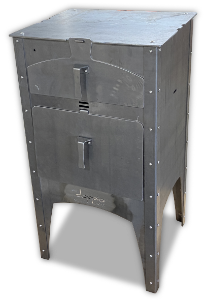 Raw Steel Pizza oven as it arrives