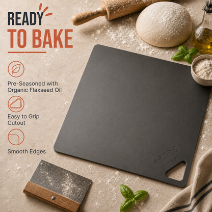 Pre-seasoned, easy to grip and smooth edges make the pizza steels easy to work with and clean