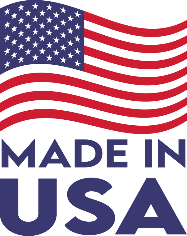American flag with 'Made in USA' text on a white background showing that the doppio living products are made in the USA