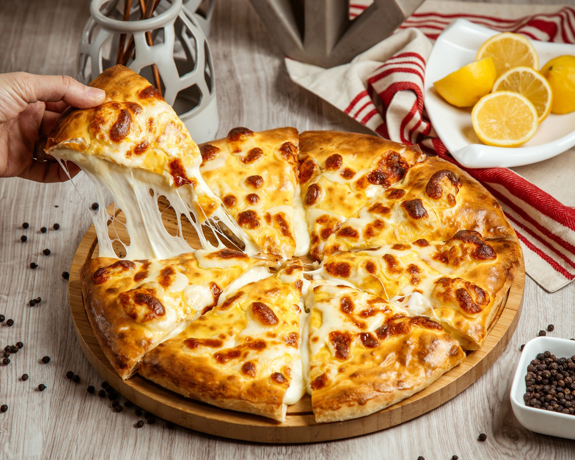 Cheezy stone baked pizza cooked to perfection.